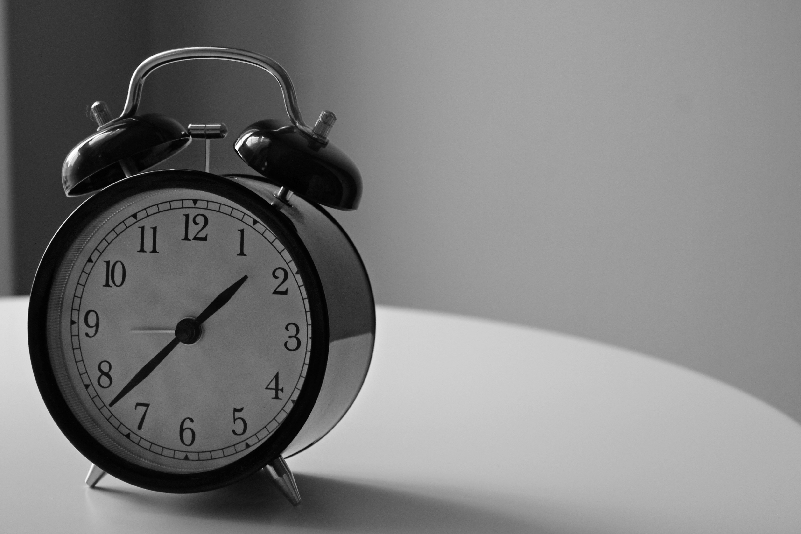black and white clock